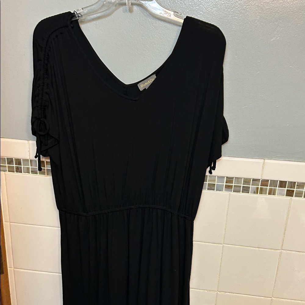 Black V-Neck Dress